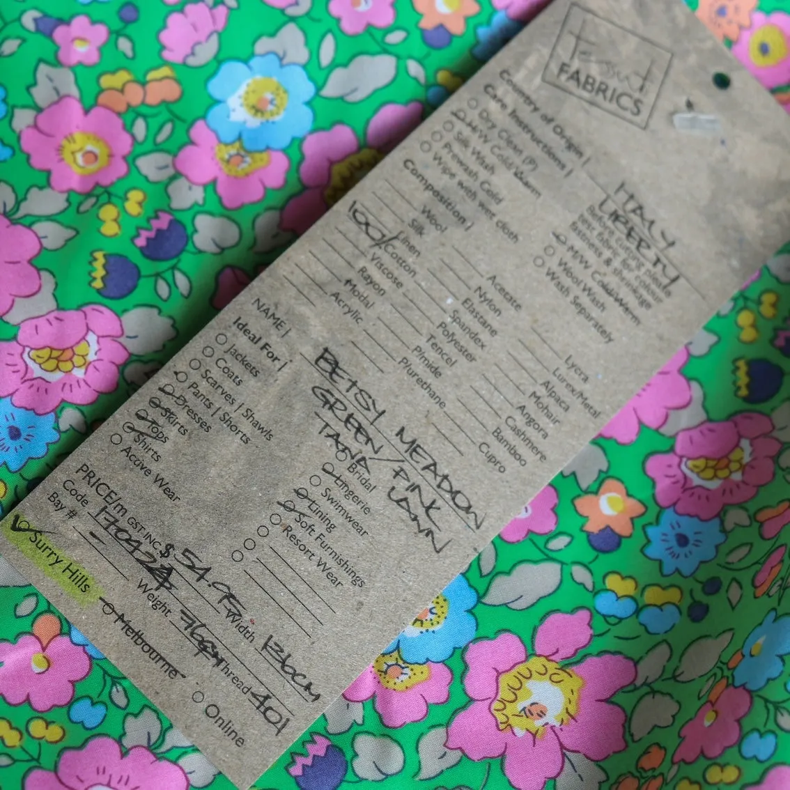 Betsy Meadow Green/Pink - Liberty Tana Lawn™