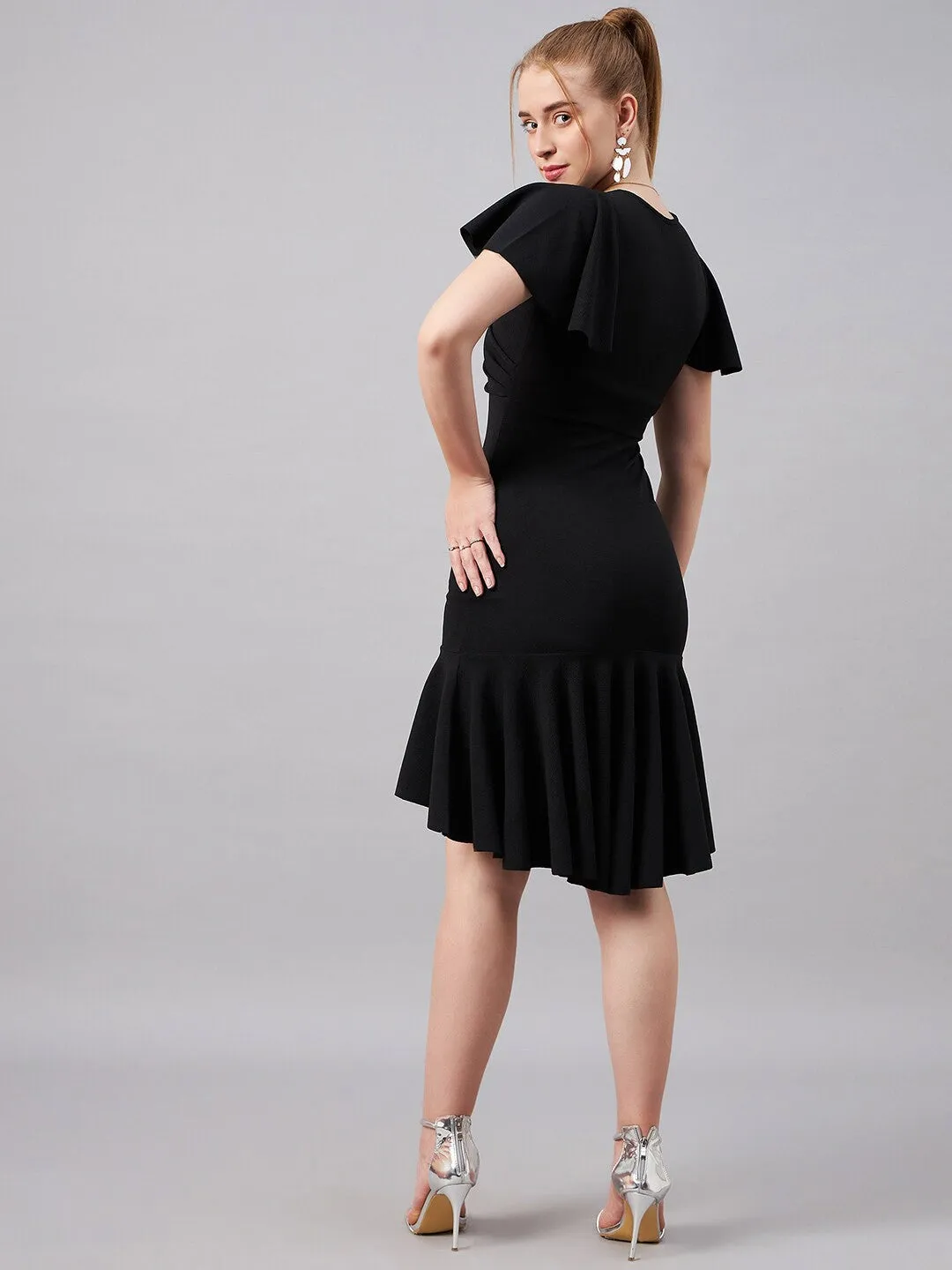 Sophisticated Black Wrap Dress