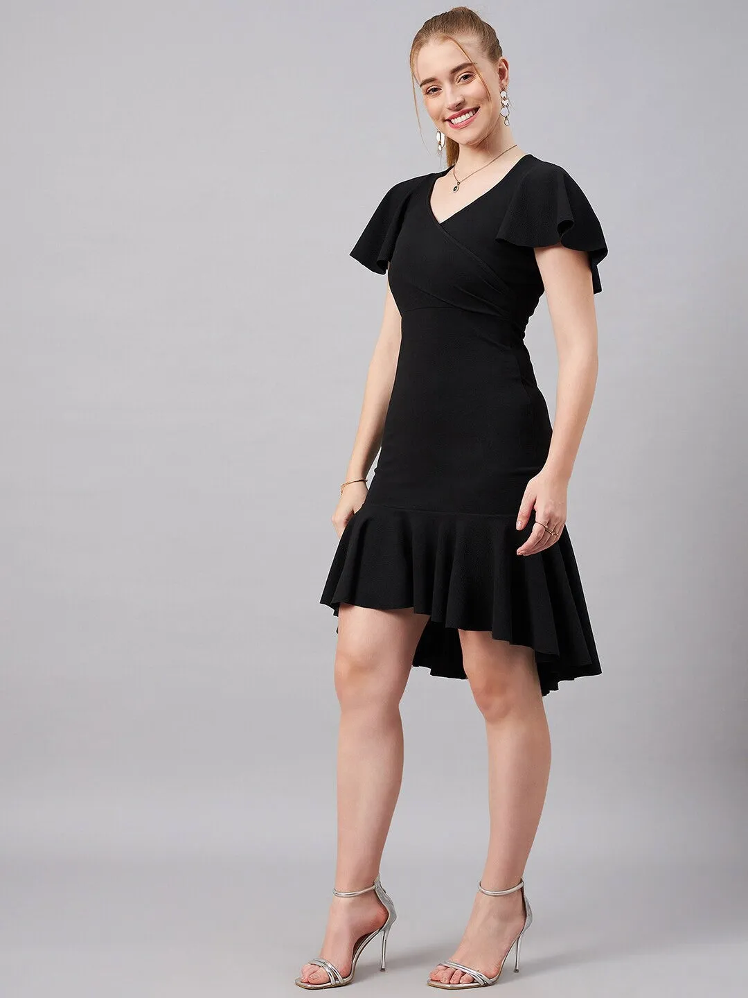 Sophisticated Black Wrap Dress