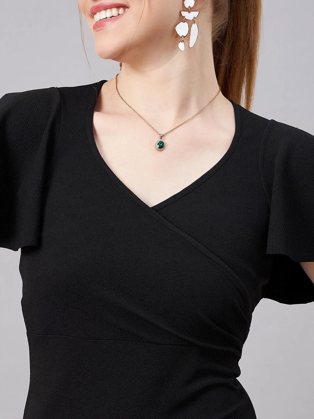 Sophisticated Black Wrap Dress