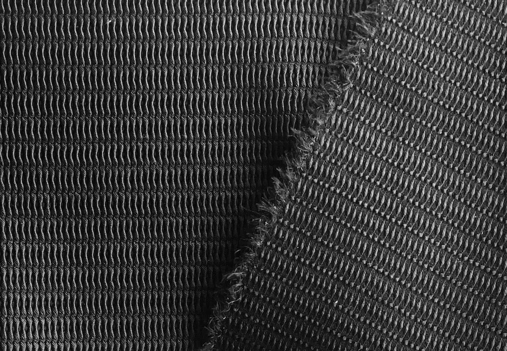 Sophisticated Raven's Wing Ribbed Viscose & Silk Blend (Made in Italy)